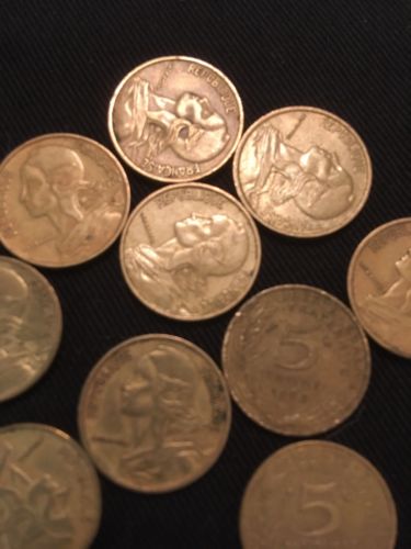 France 5 Centimes Coins Marianne x 10 - All 1960's - (2752)