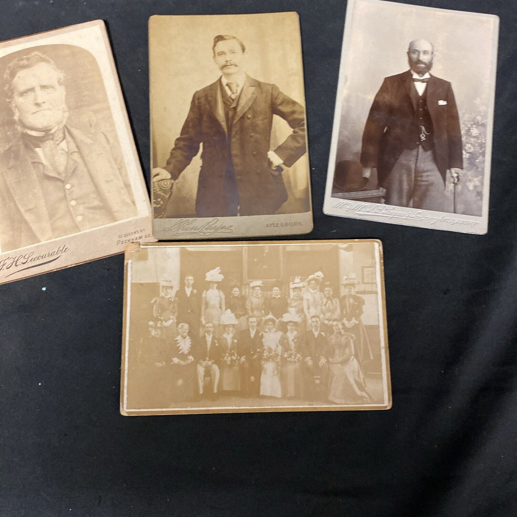 Victorian Cabinet Photos x 5 - 4 x Gentlemen and 1 x Group Photos - (5509)