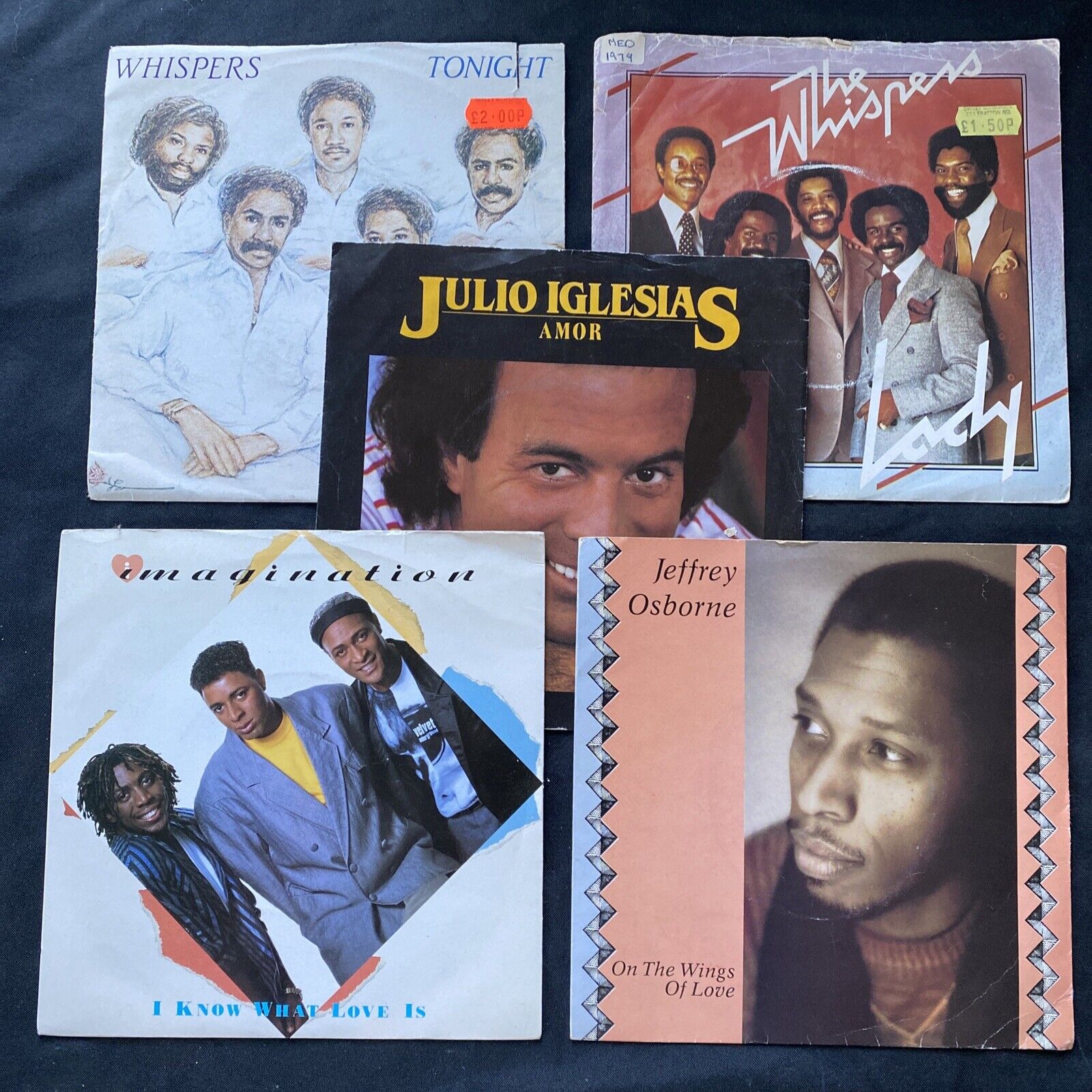 Vinyl Records 7" Singles 5 x 1980's Imagination, Julio Iglesias Whispers (9461)