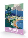 Railway Museum Vintage North Wales Poster Breathe Printed on Wood 20x30cm
