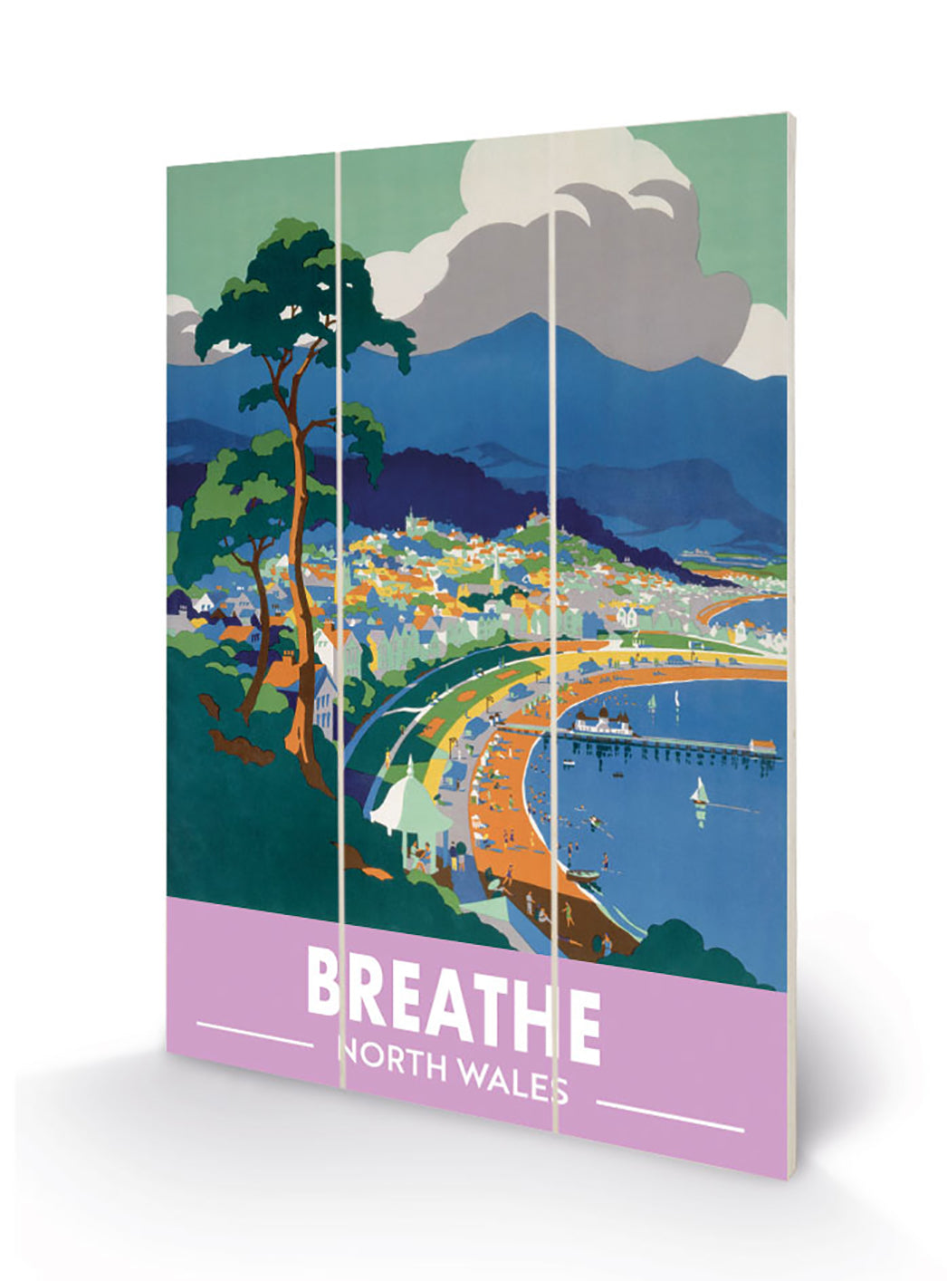 Railway Museum Vintage North Wales Poster Breathe Printed on Wood 20x30cm