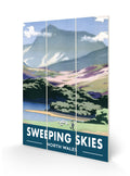 Railway Museum Vintage North Wales Poster Sweeping Skies Printed on Wood 20x30cm
