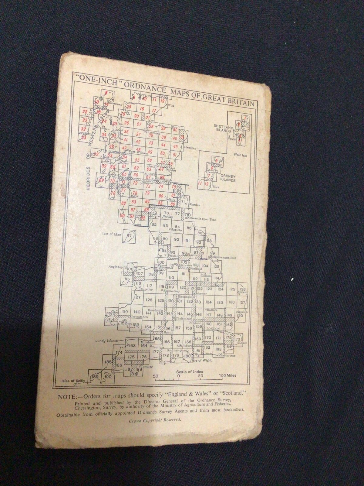 MAP - Ordnance SurveyOne Inch Map 1st edition #164CLOTH Minehead 1946 - (8656)