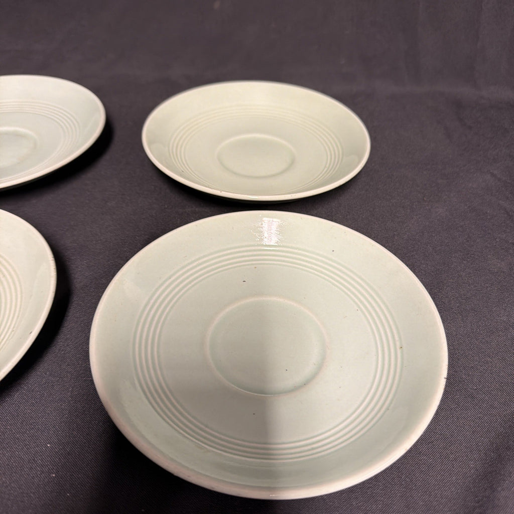 Wood's Ware Beryl Utility Green 1940's Ceramic Tea Saucer x 6 - (1920) 