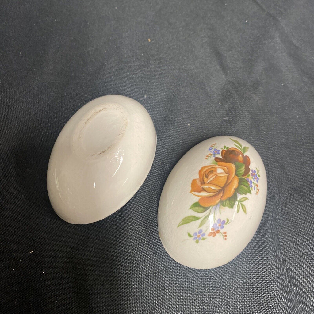 Trinket Box EGG - England Bone China Floral Design egg - (9228)