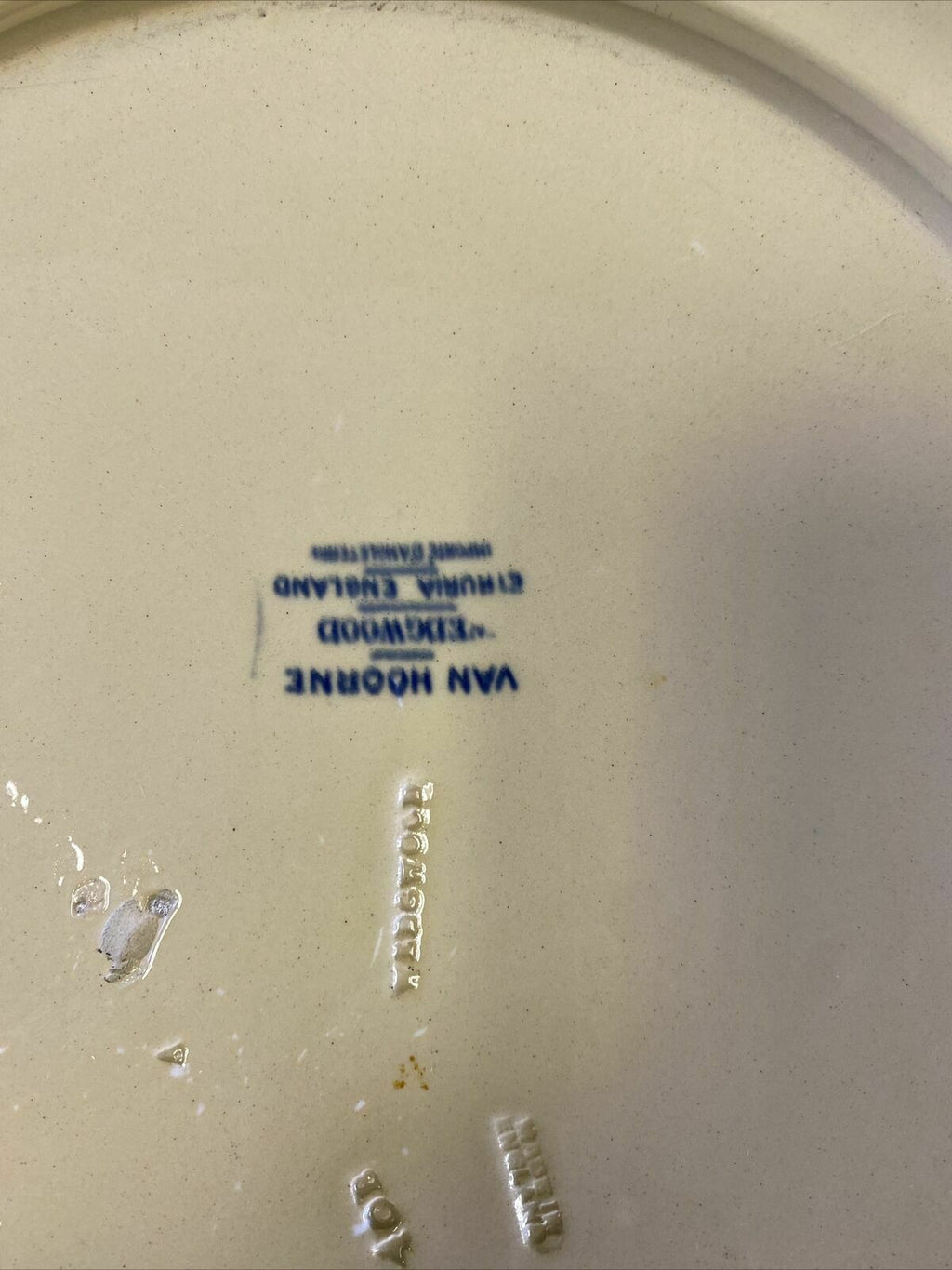 Wedgwood Van Hoorne Stoneware 32cm Plate dated 1899 two chips on back edge (7655