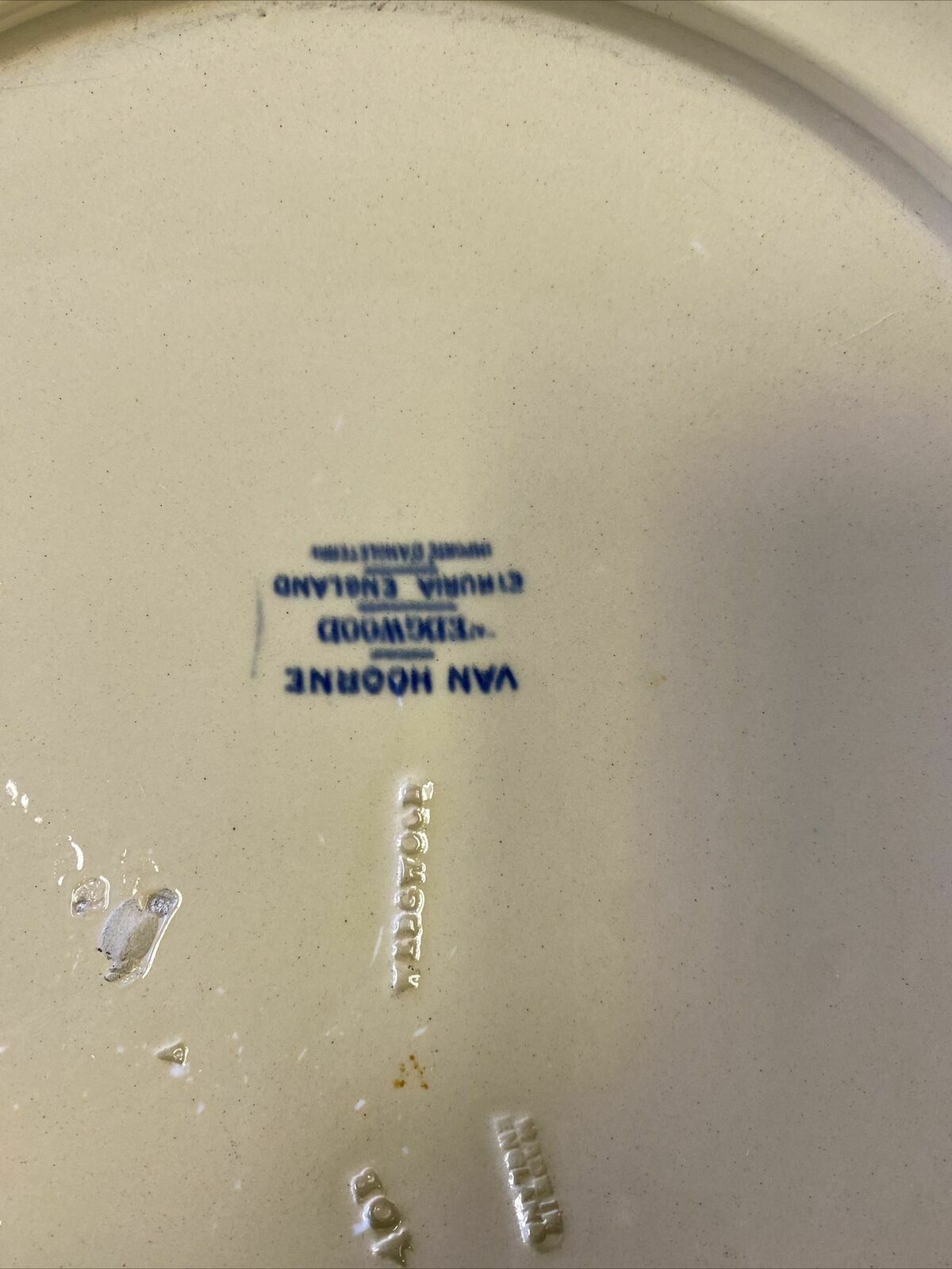 Wedgwood Van Hoorne Stoneware 32cm Plate dated 1899 two chips on back edge (7655