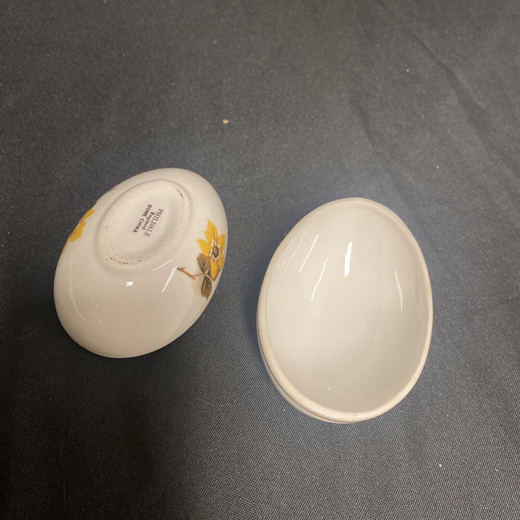 Trinket Box EGG - Phildale England Bone China Floral Design - (9316)