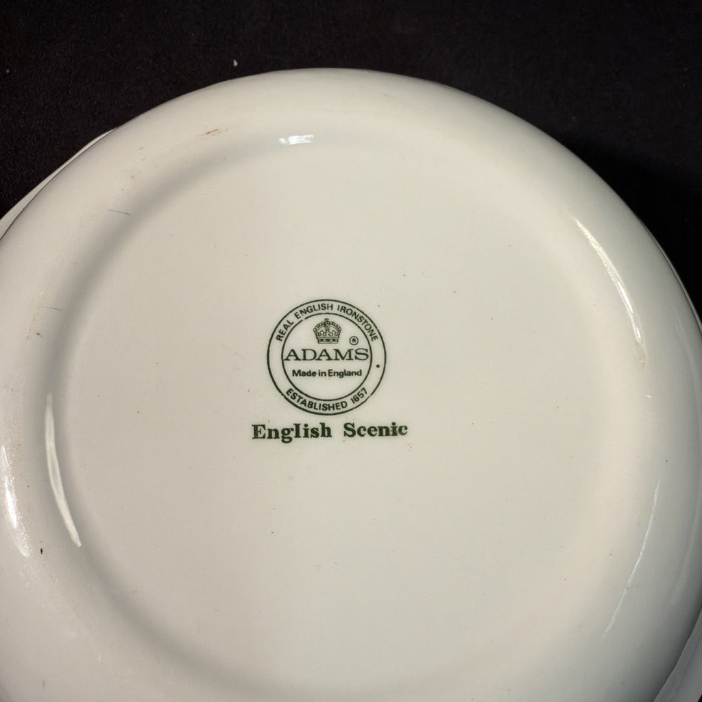 Adams Ironstone "English Scenic" Green Large Pair Serving Bowls - (2093)