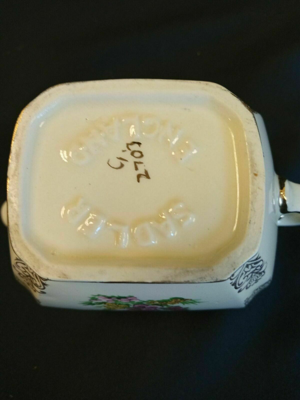 Vintage Sadler Cream Jug DAINTY MISS Gilded 7.5cm Tall - (7892)