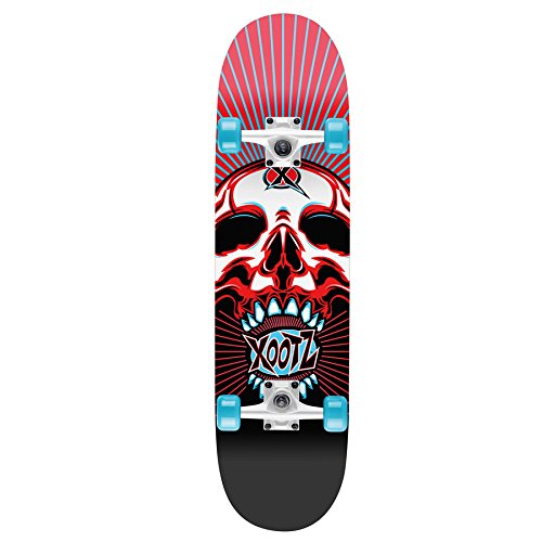 Xootz Double Kick Skateboard - Skull design  31" Skate board