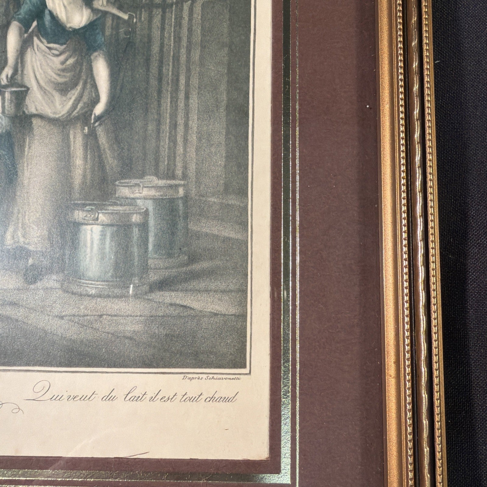 F Wheatley & Schiavonetti Cries of London engraving "Milk Below Maids" Framed - (2021)