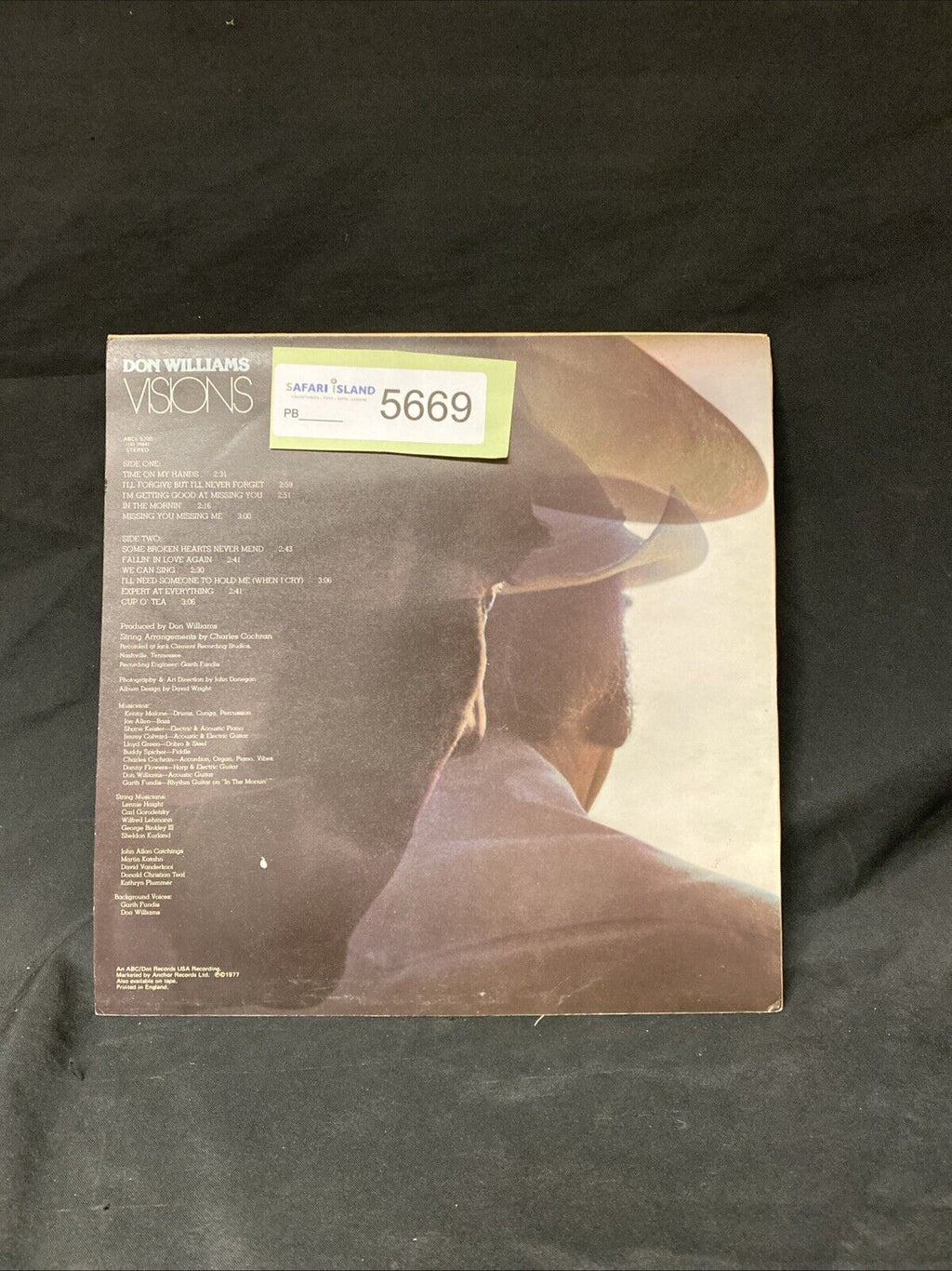 VINYL RECORD - Don Williams - VISIONS - 1977 LP Album - (5669)