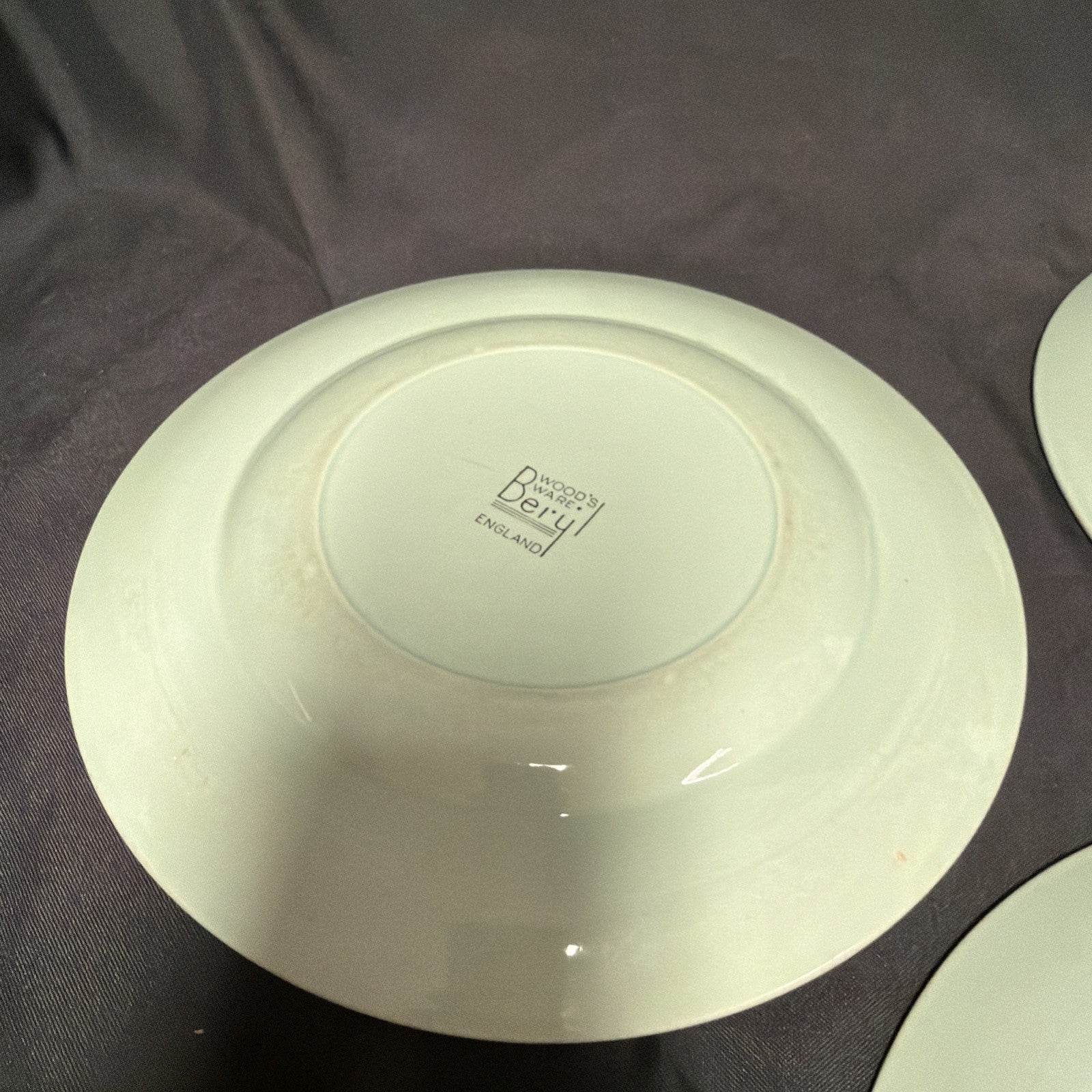 Wood's Ware Beryl Utility Green 4 x Small Dinner Plate 23cm Diameter- (1934) 