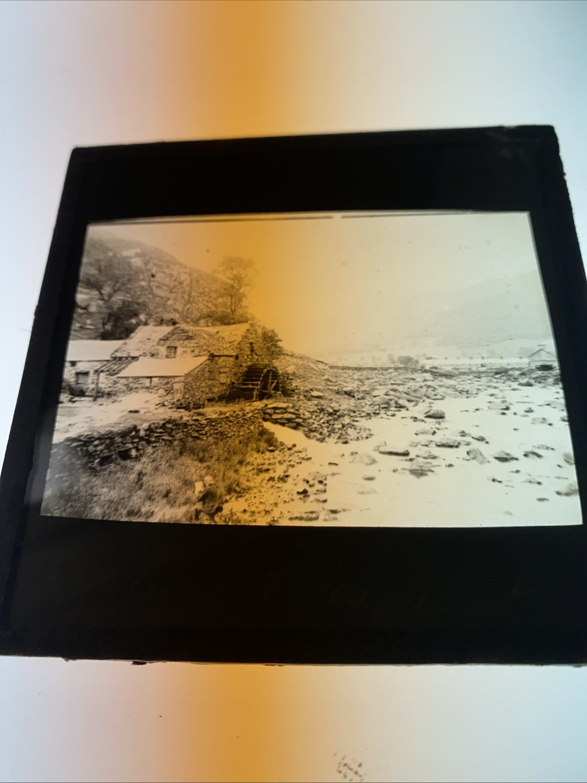 Magic Lantern Victorian Glass Square Photo x2 Beddgelert Snowdonia +Other (1181)