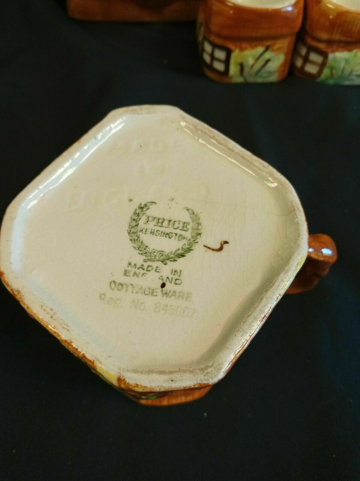 Price Kensington Ye Olde Cottage Teapot, Egg cups, Creamer, Sugar pot - (7901)