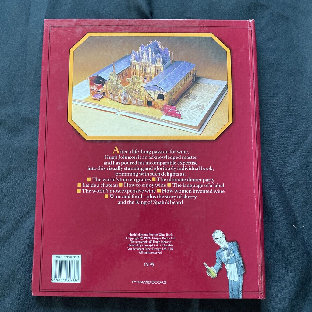 BOOK - Hugh Johnson's Pop-Up Wine Book 1989 Van Der Meer Rare - (9569)