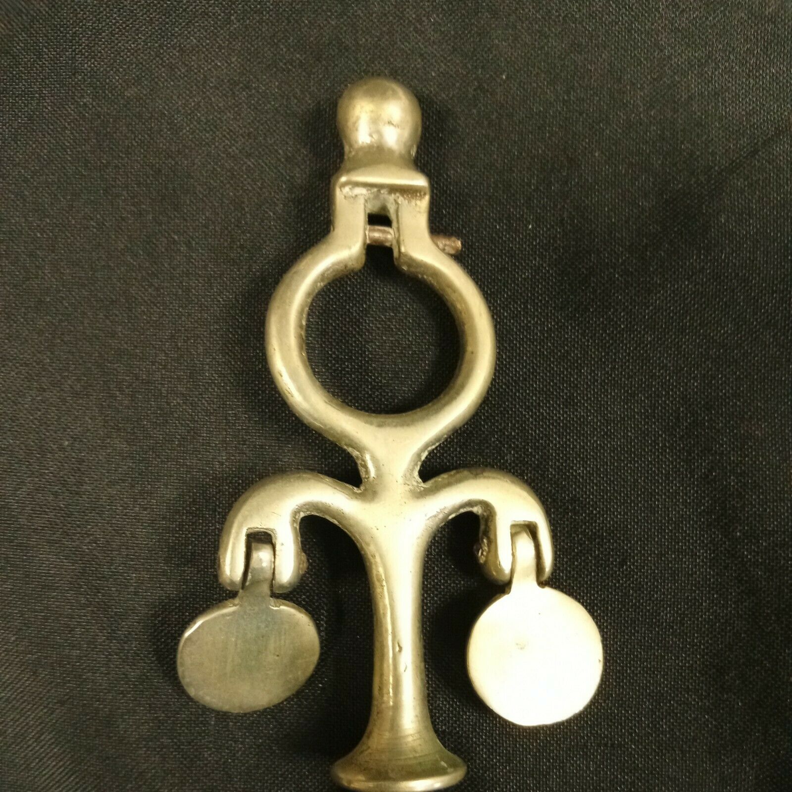 Vintage Heavy Horse Brass Metal Decoration Turret  Plate Swinger - (8255)