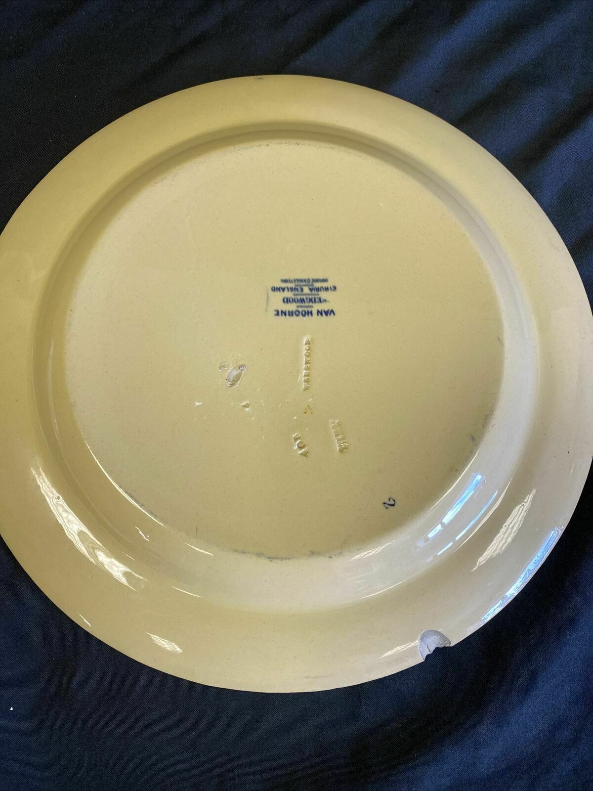Wedgwood Van Hoorne Stoneware 32cm Plate dated 1899 two chips on back edge (7655