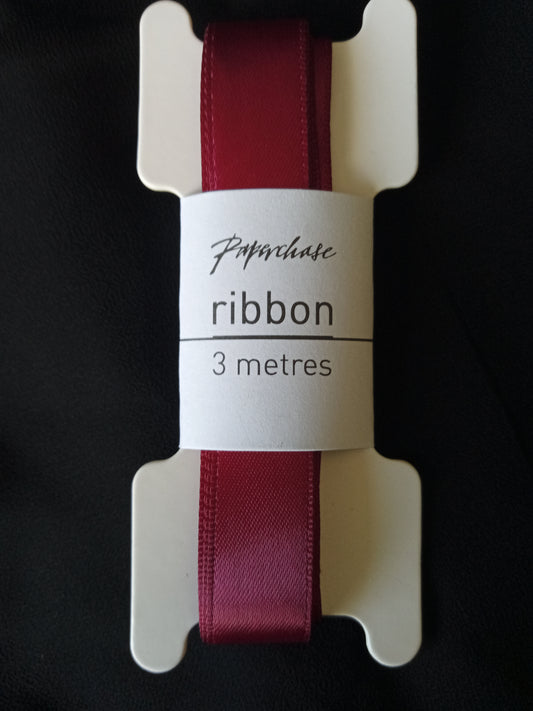 BULK BUY 20 x Satin Ribbon Wine 275 colour 16mm 3mtrs by Paperchase