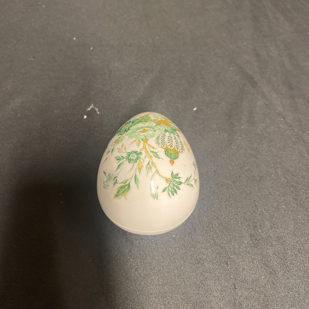 Trinket Box EGG - Coalport England Bone China Pretty Floral Egg - (9193)