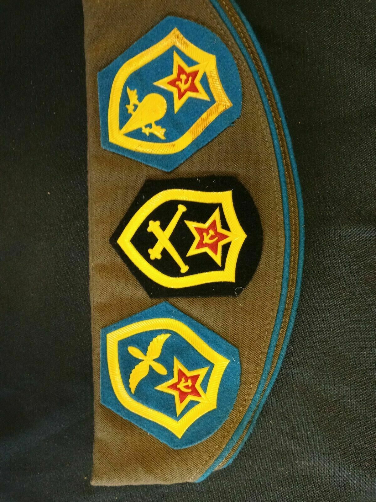 RUSSIAN Pilotka Flat Hat with 24 Pin badges & 3 fabric patches Military - (7968)