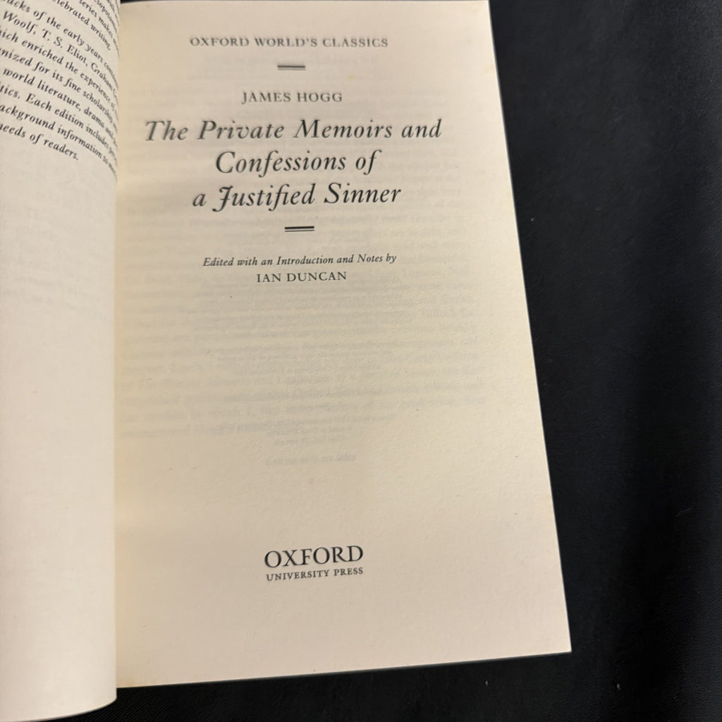 Book, James Hogg, The Private Memoirs and confessions of a Justified Sinner -  (2358)