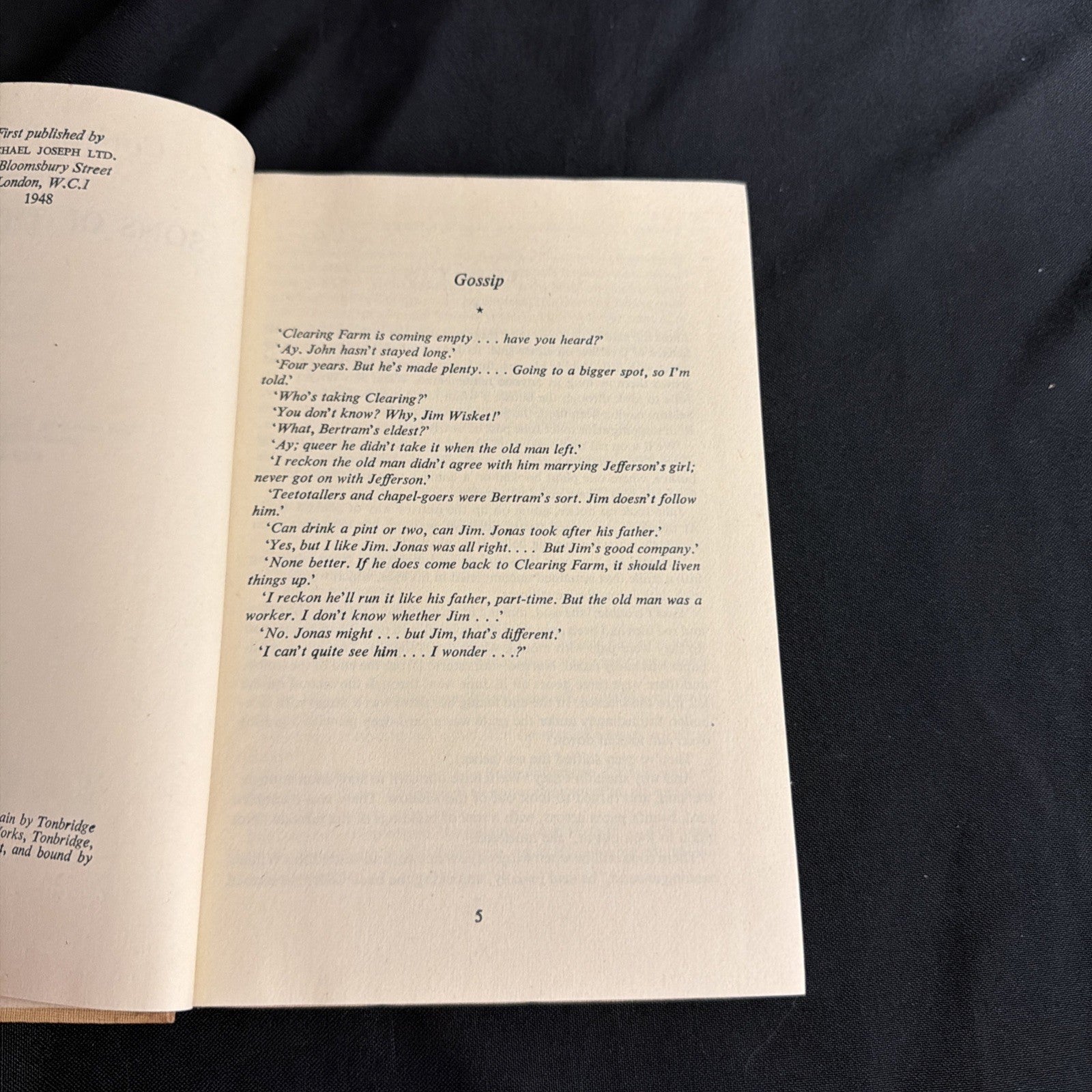 Crichton Porteous, Sons of the Farm 1948 First Edition  (2356)