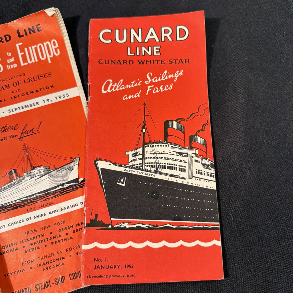 Cunard Line White Star Sailings and costs brochures leaflets dated 1953 - (2053)