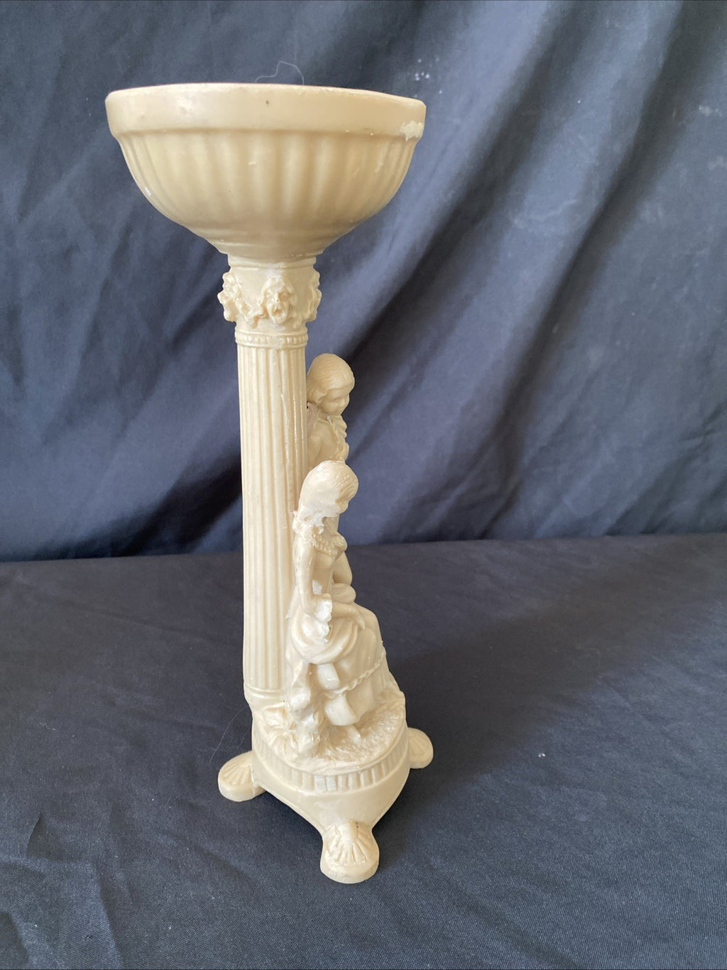 Vintage Resin J.B Reg Design Courting Couple Figure Candle Holder 1970's (1186)