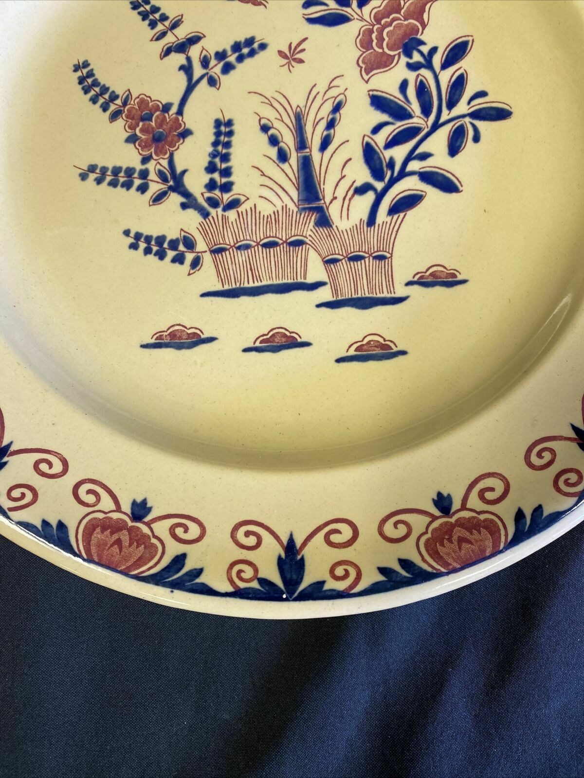 Wedgwood Van Hoorne Stoneware 32cm Plate dated 1899 two chips on back edge (7655