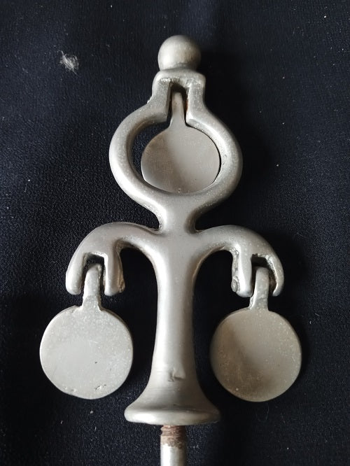 Vintage Heavy Horse Brass Metal Decoration Turret Triple Plate Swinger - (8253)