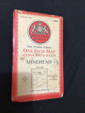 MAP - Ordnance SurveyOne Inch Map 1st edition #164CLOTH Minehead 1946 - (8656)