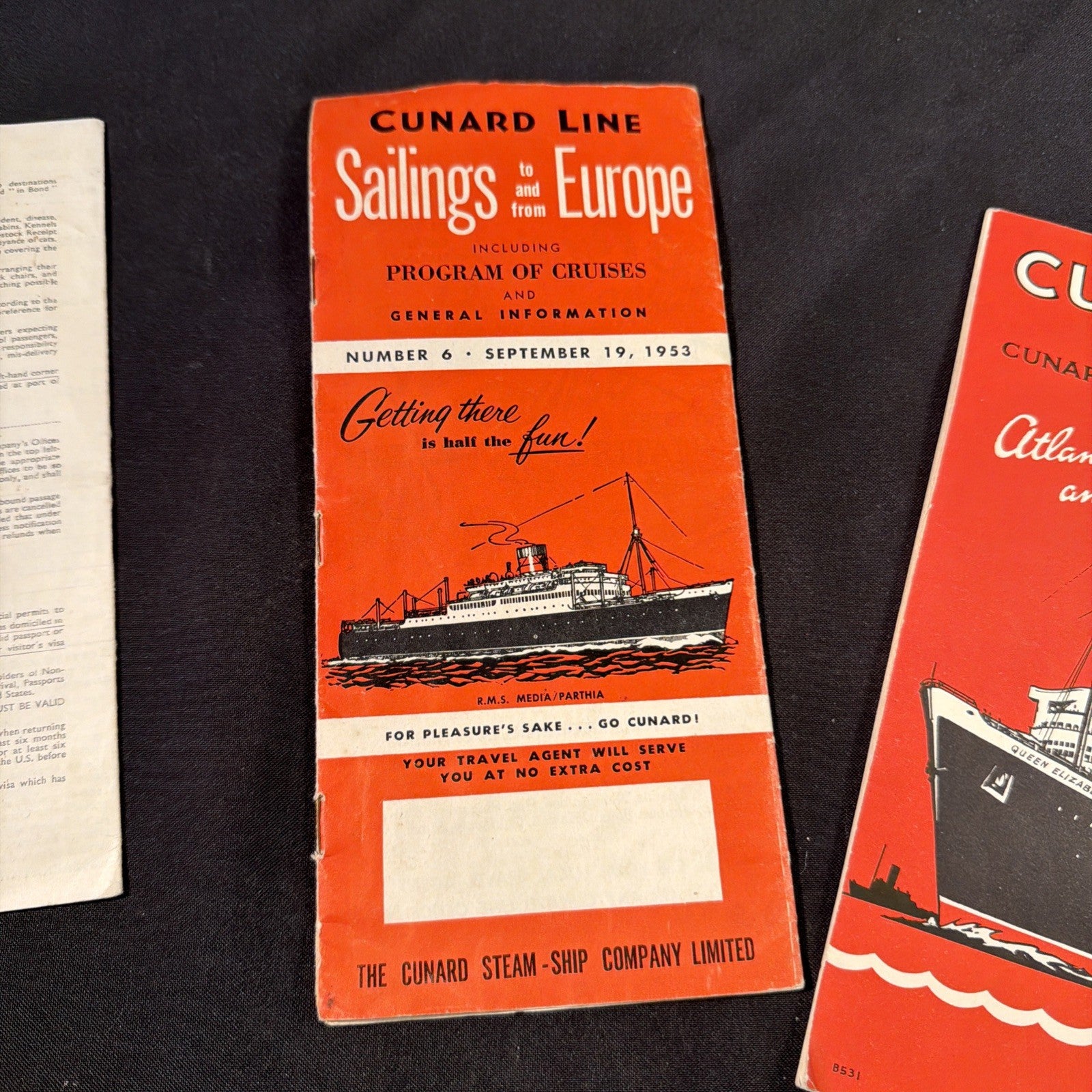 Cunard Line White Star Sailings and costs brochures leaflets dated 1953 - (2053)