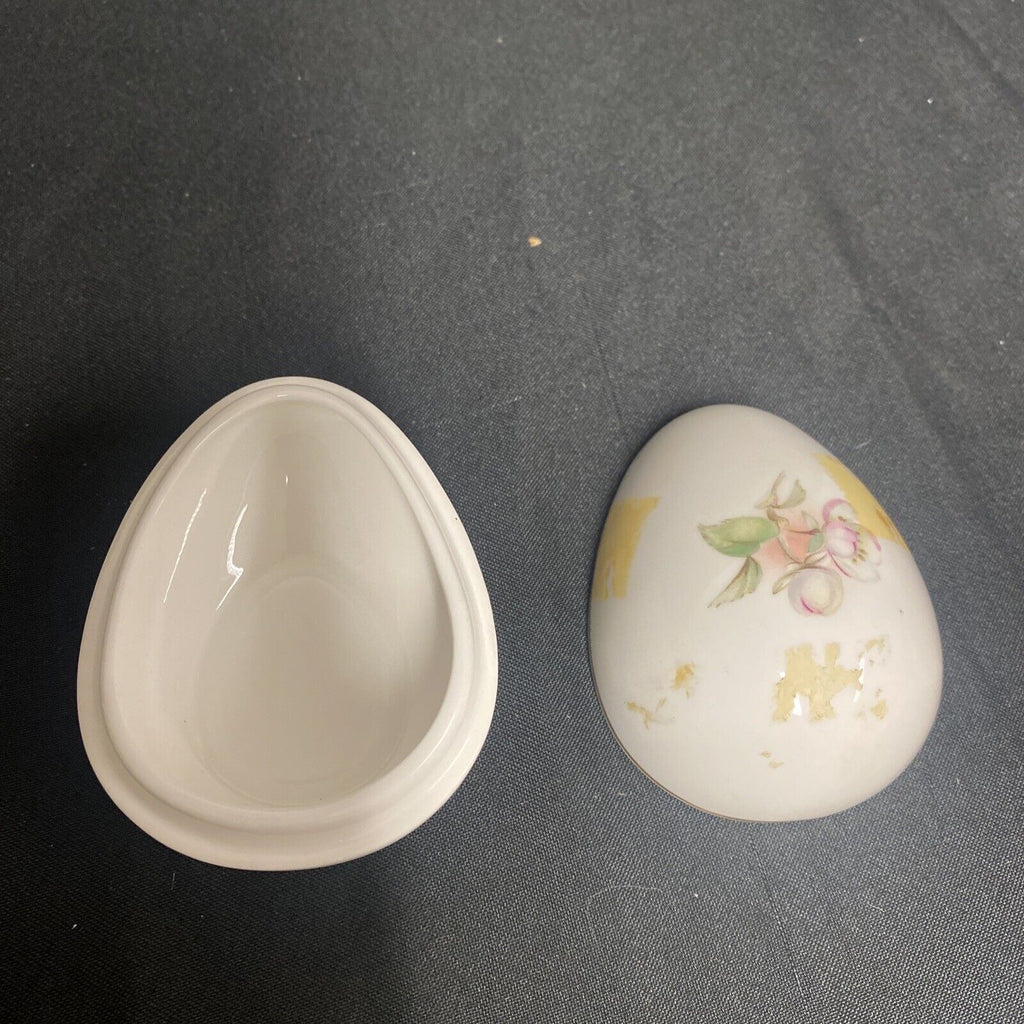 Trinket Box EGG -  Coleport England Pottery Floral Design - (9321)