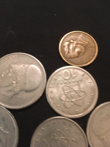 Greece 3 x 20 Drachmas &  1 x1 & 3 x 10 & 1 x 5 Drachma Coins 1970's / 80's - (2826)