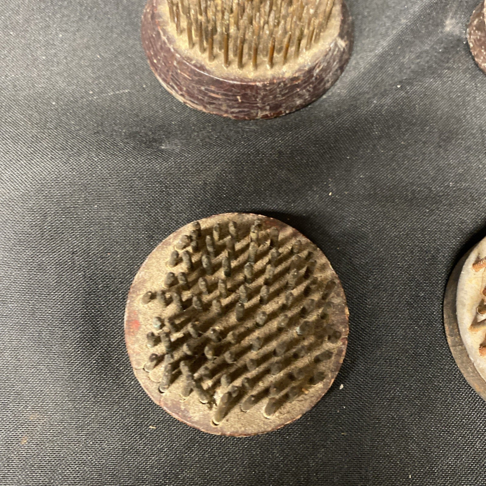 Vintage Floral Flower Frogs x4 Metal Spikes Heavy Vintage MANY uses (1418)