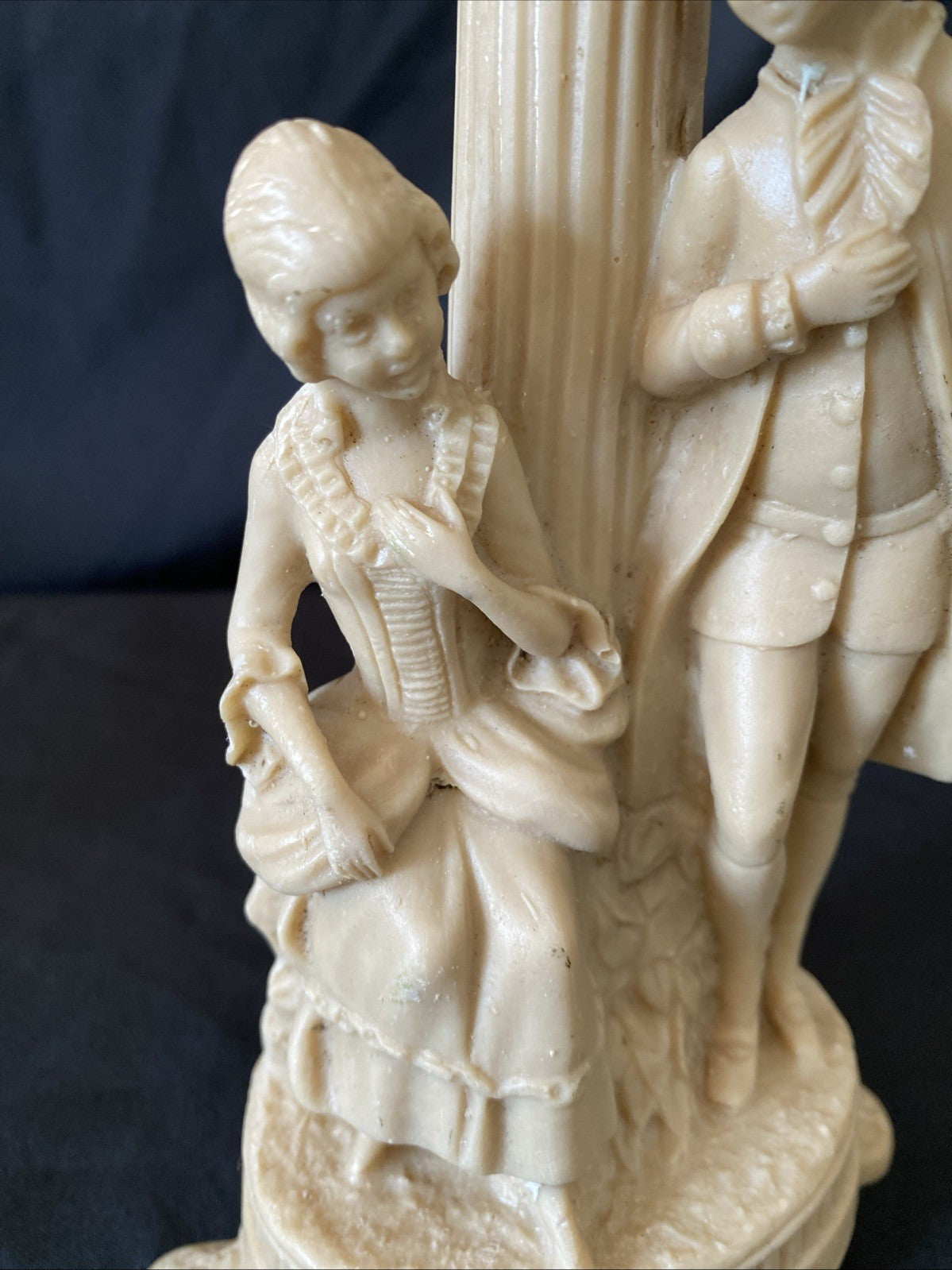 Vintage Resin J.B Reg Design Courting Couple Figure Candle Holder 1970's (1186)
