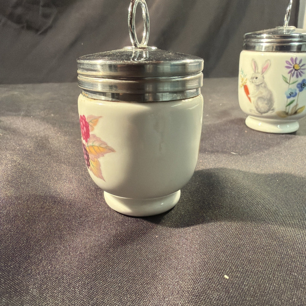 Royal Worcester Egg Coddler A Skippety Tale 4" and Berry 3.5" - (2091)