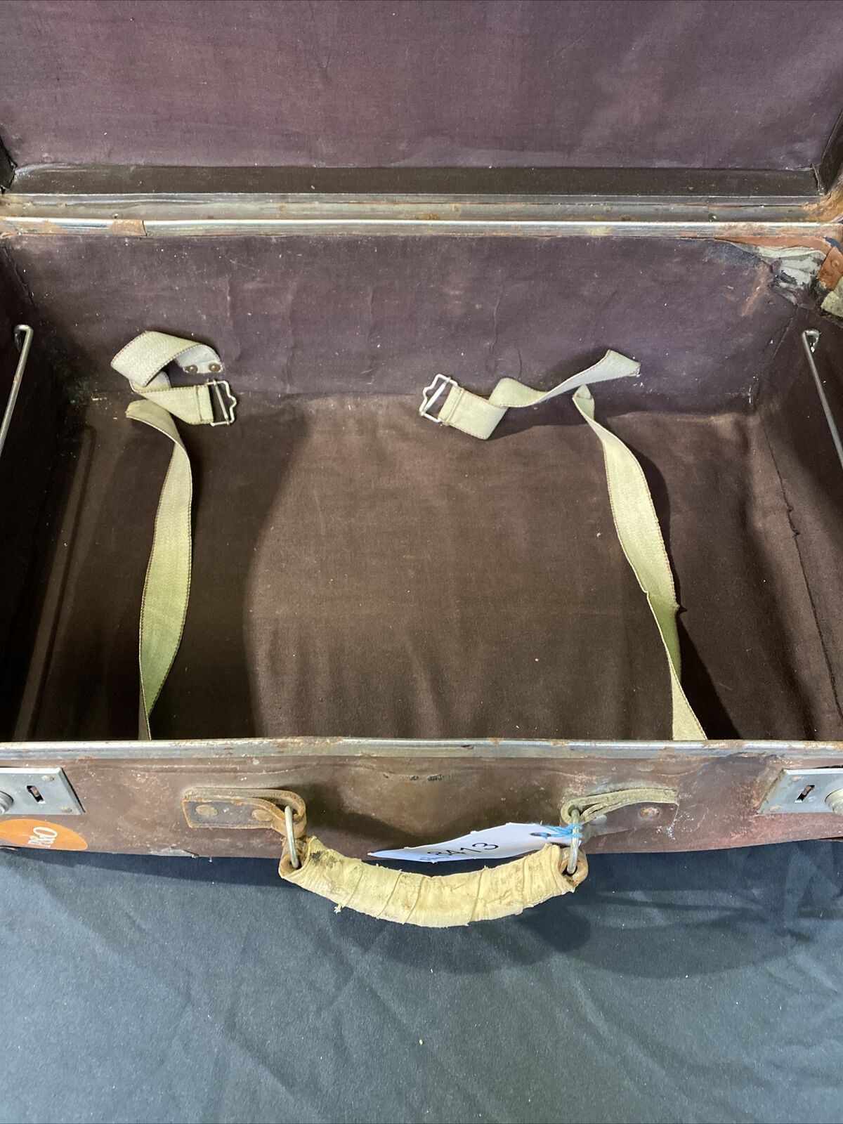 Vintage Antler Gents Travel luggage suitcase Woodbine Bremen Ship - (8413)