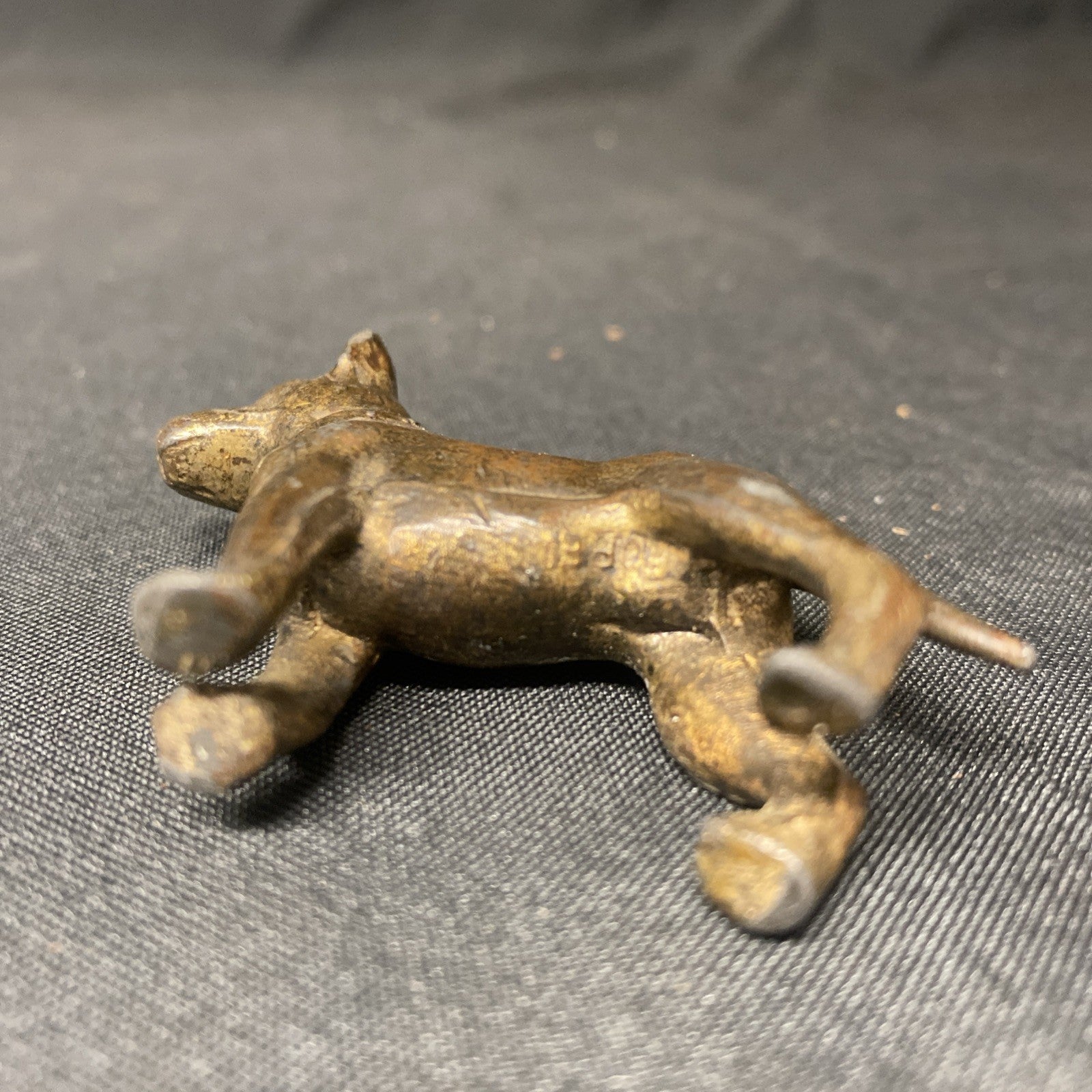 Brass Dog Alsation German Made in Germany Well Made 6cm - (1752)