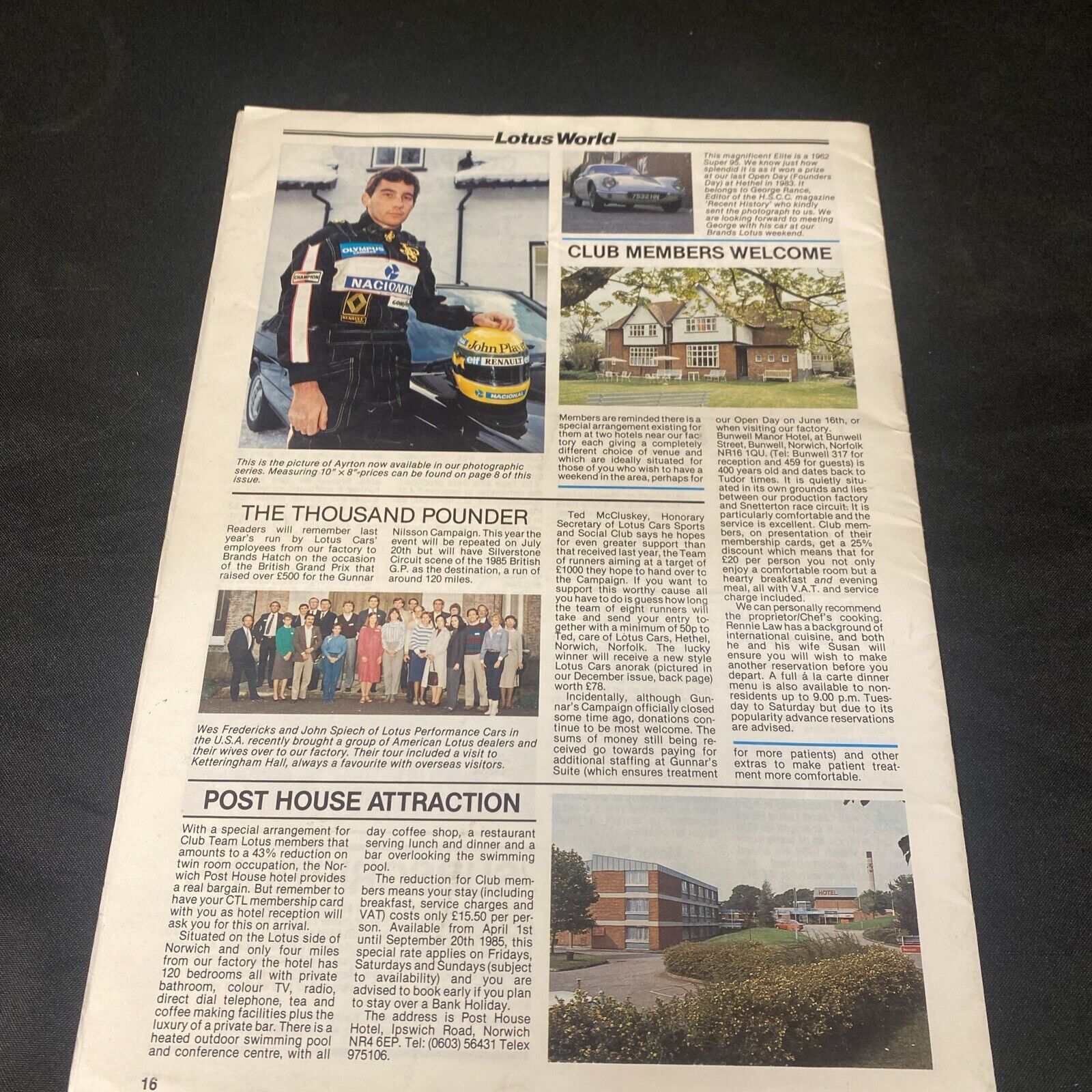 Lotus World Magazine Team Lotus 1985 with misprinted date -(8932)