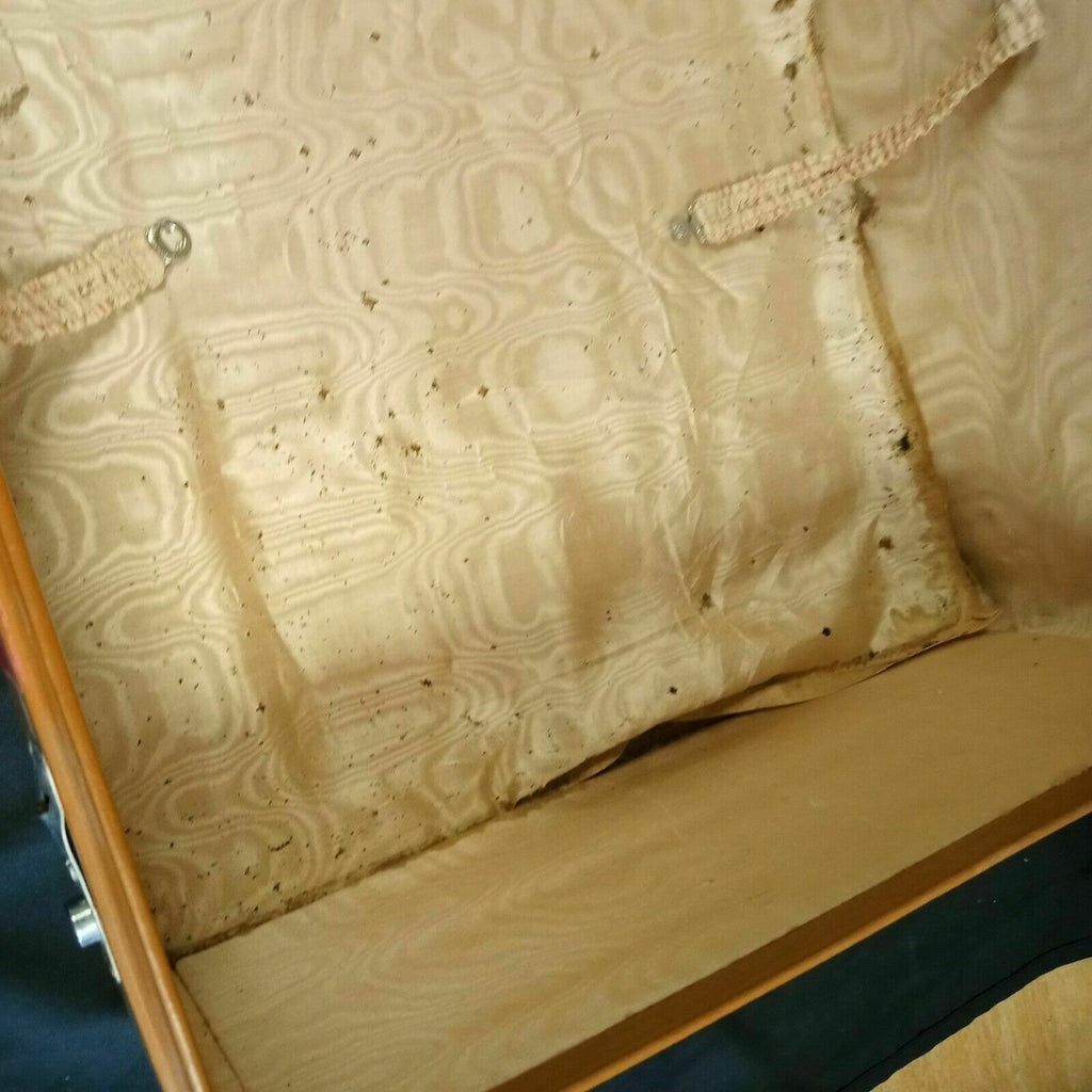 Leather Suitcase Antique Crescent Wardro Solid Case - (7983)