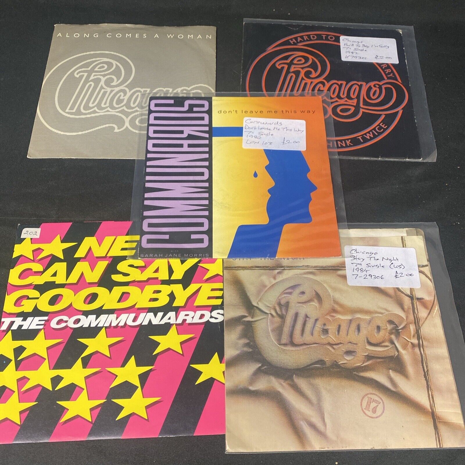 Vinyl Records 7" Singles 5 x 1980's Communards & Chicago - (9524)