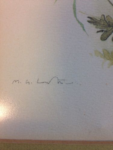 Glen Loates Canadian artist 1977 framed matted lithograph Chipmunk Y11008 (1633