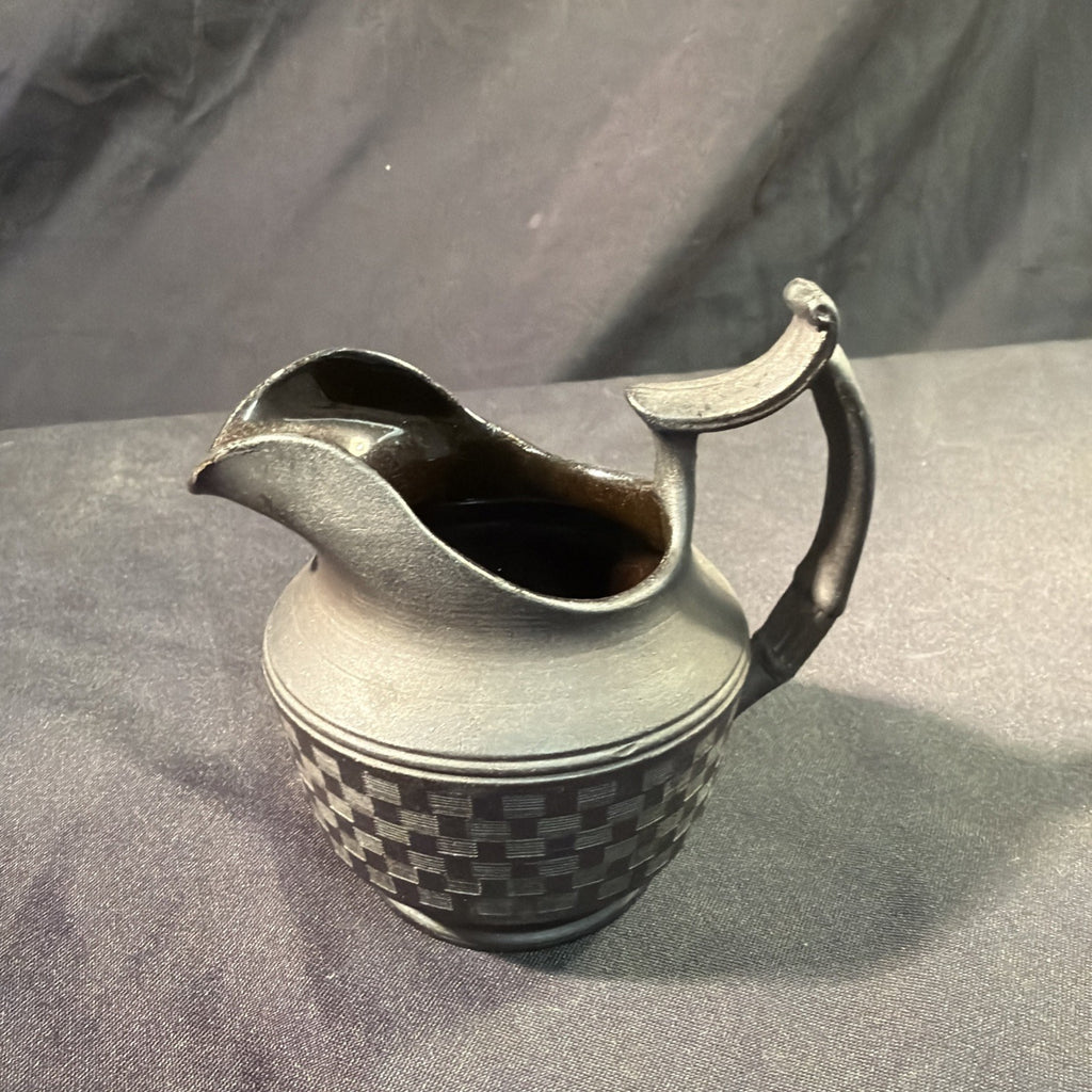 Vintage Black Basalt Jug / Creamer 9cm tall Wedgwood? - (1982)