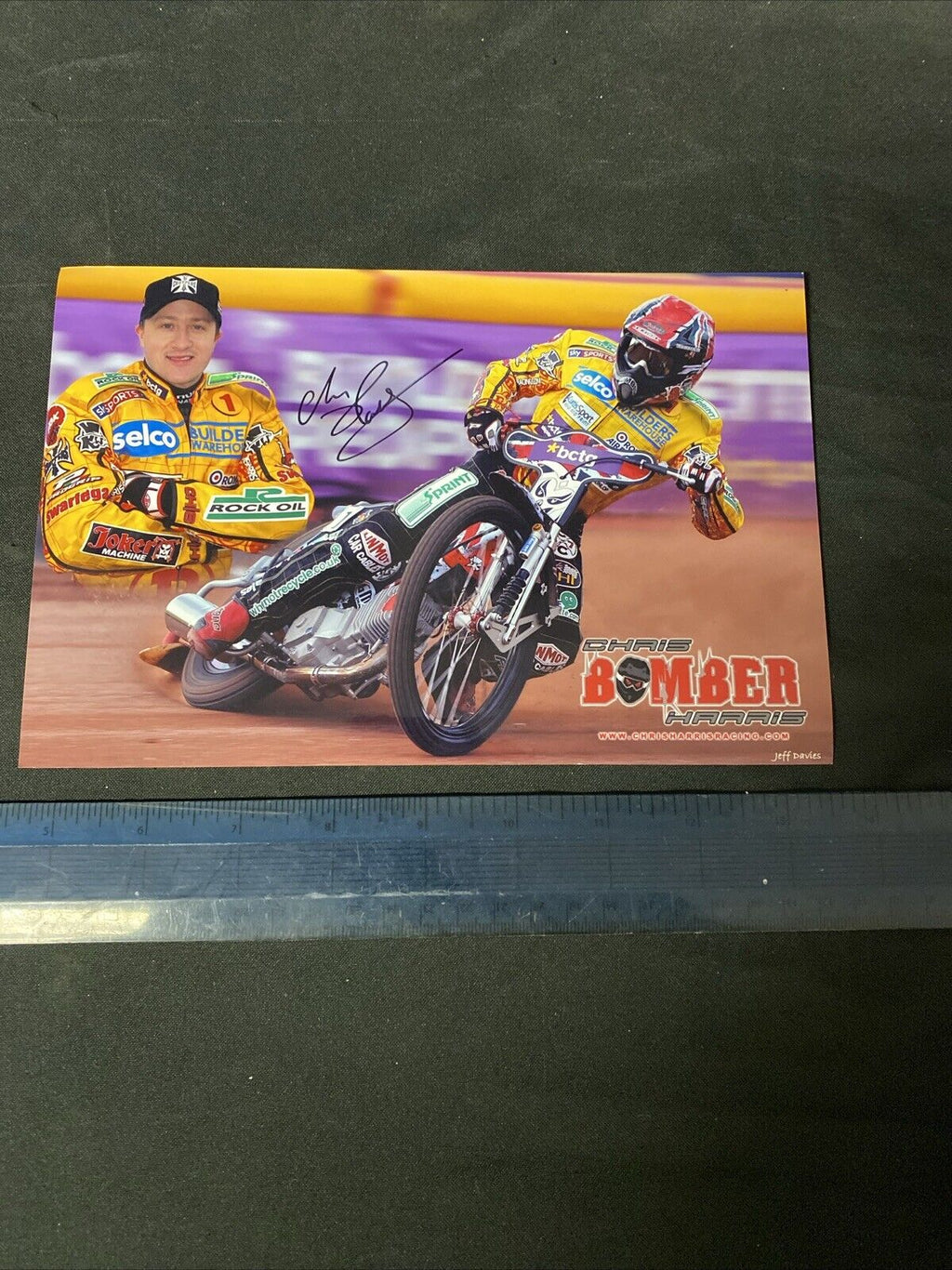 Chris Bomber Harris Speedway Star Photo Hand Signed Genuine Autograph -(8915)