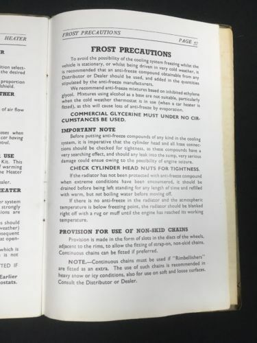 The Rootes Hillman Minx Mark IV Owner's Handbook 1951 ORIGINAL - (2863)