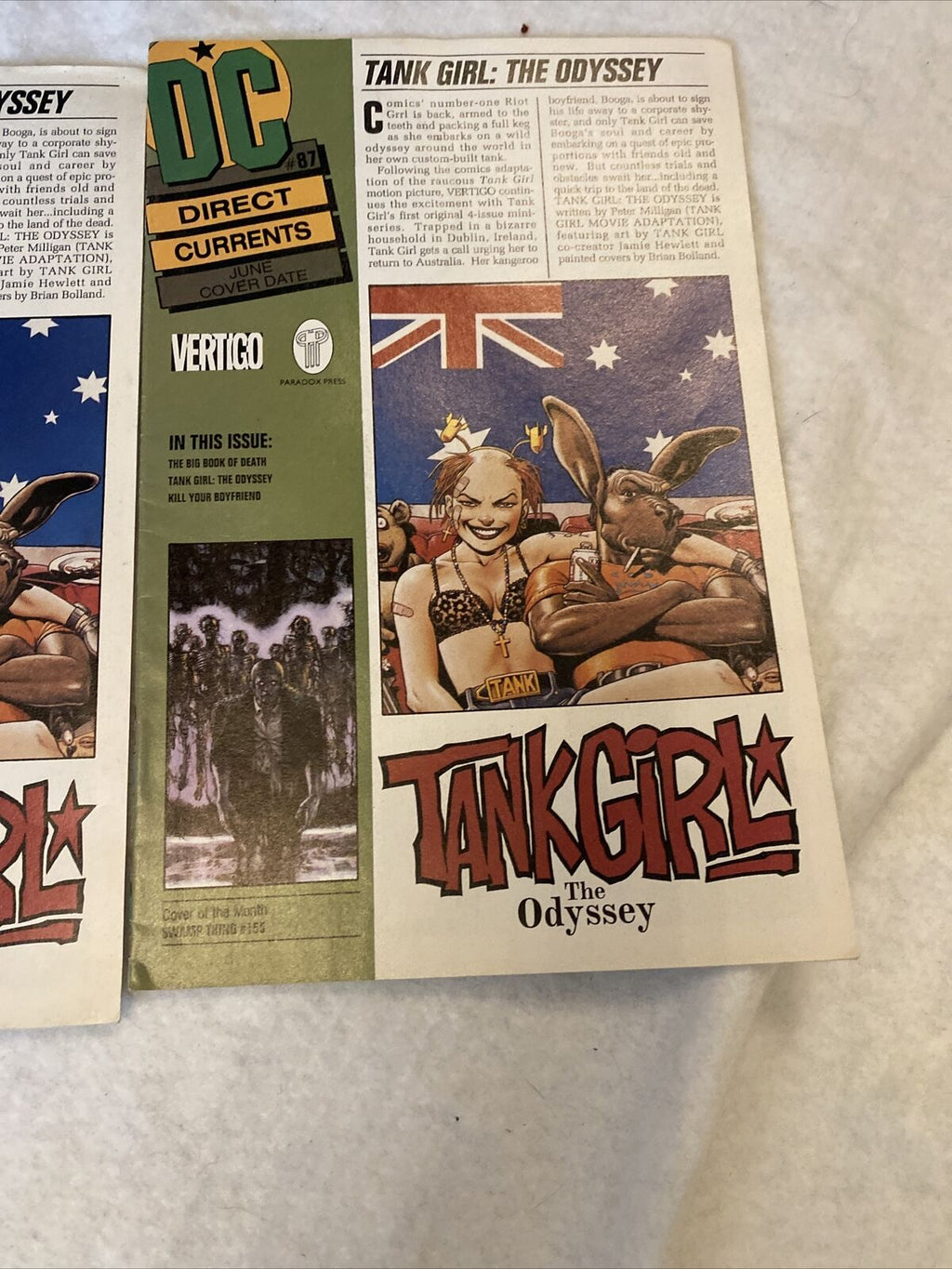 COMIC - DC Direct Currents Magazines x3 #75 Vertigo +2x #87 Tank Girl 1994 (8735