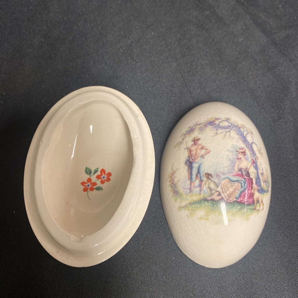Trinket Box EGG - England China Egg Renaissance Design - (9206)